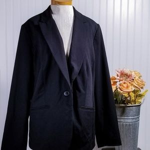 | liz clariborne | black 1-button blazer